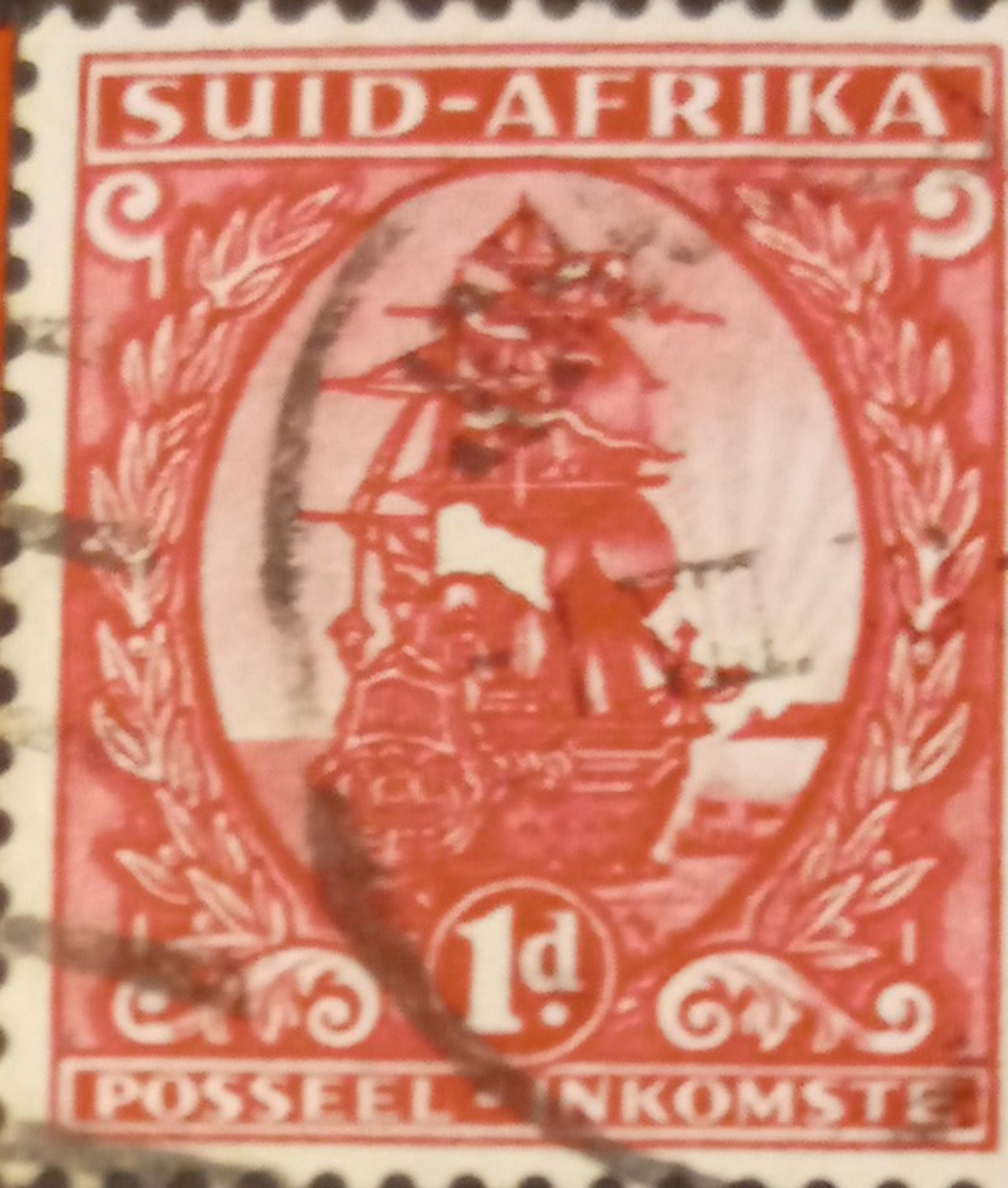 Rare Vintage Red Ship South Africa Stamp, Paper, Mail, Airmail