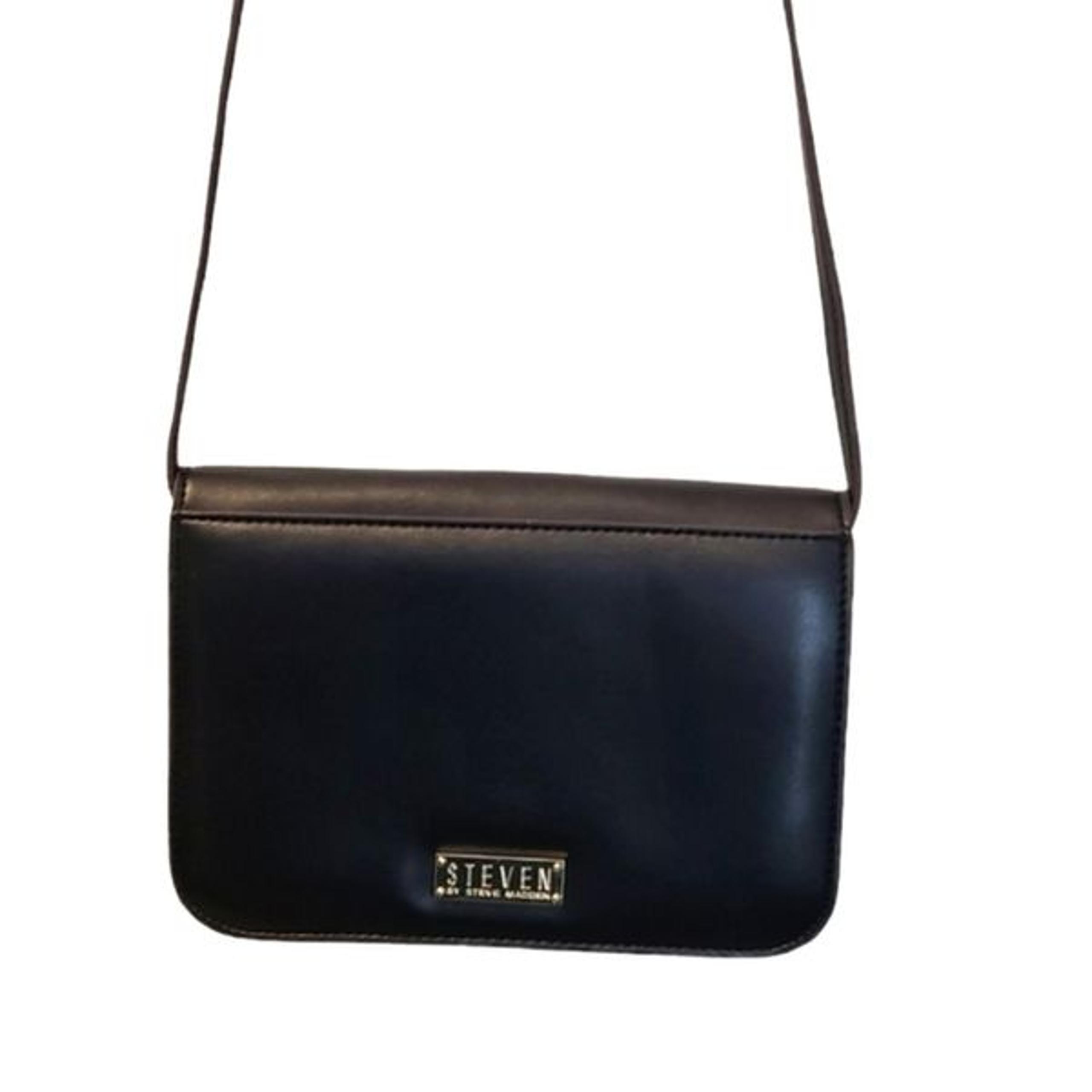 Steven by Steve Madden Black Leather Crossbody Bag