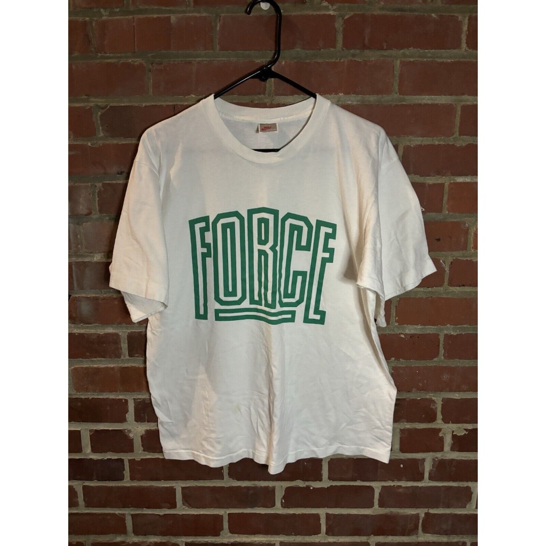 Vintage 80s Nike FORCE Basketball Spellout USA Gray Tag Single Stitch Medium