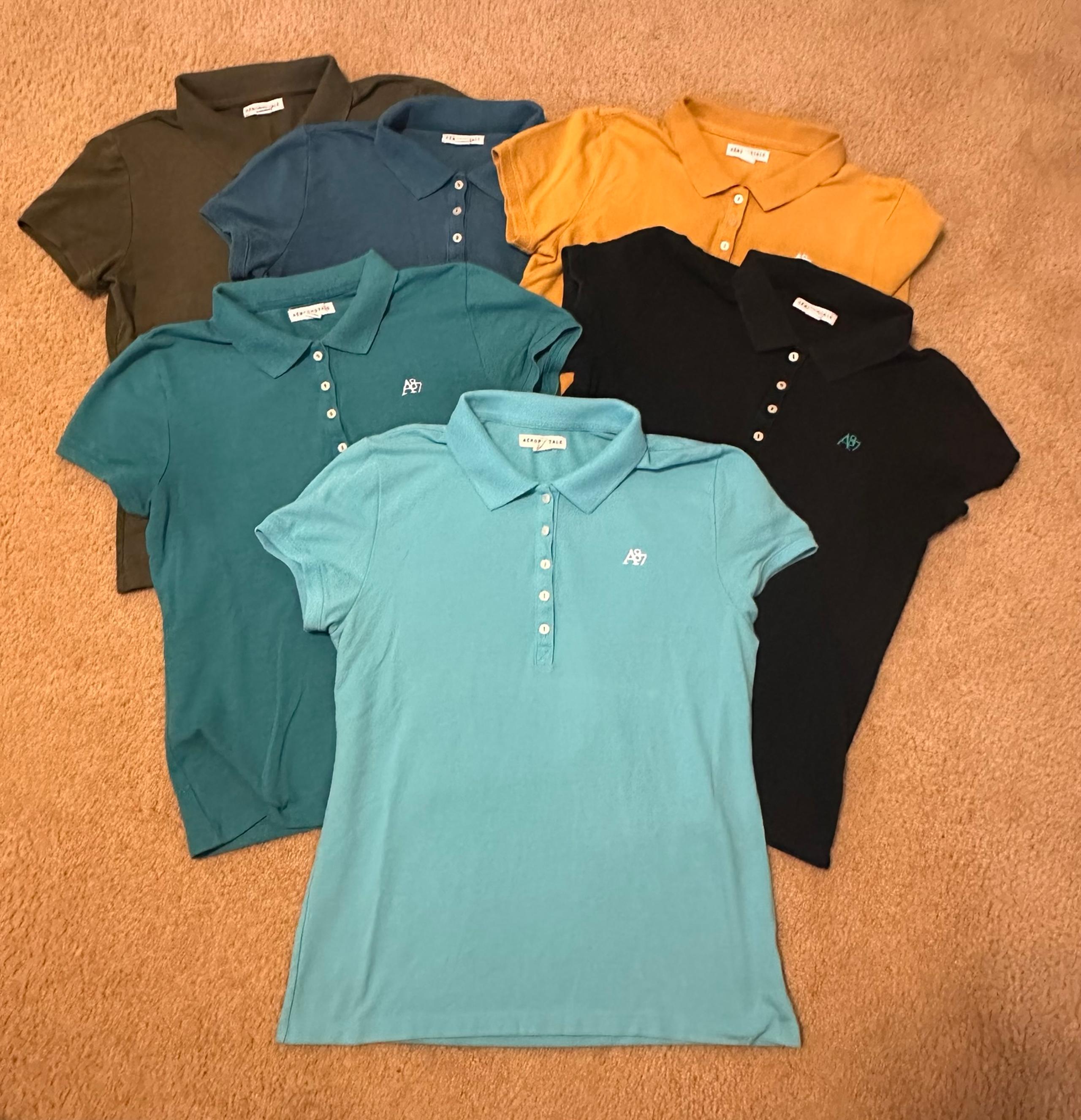 Aeropostale Womens XL polo lot of 6 shirts School Uniform