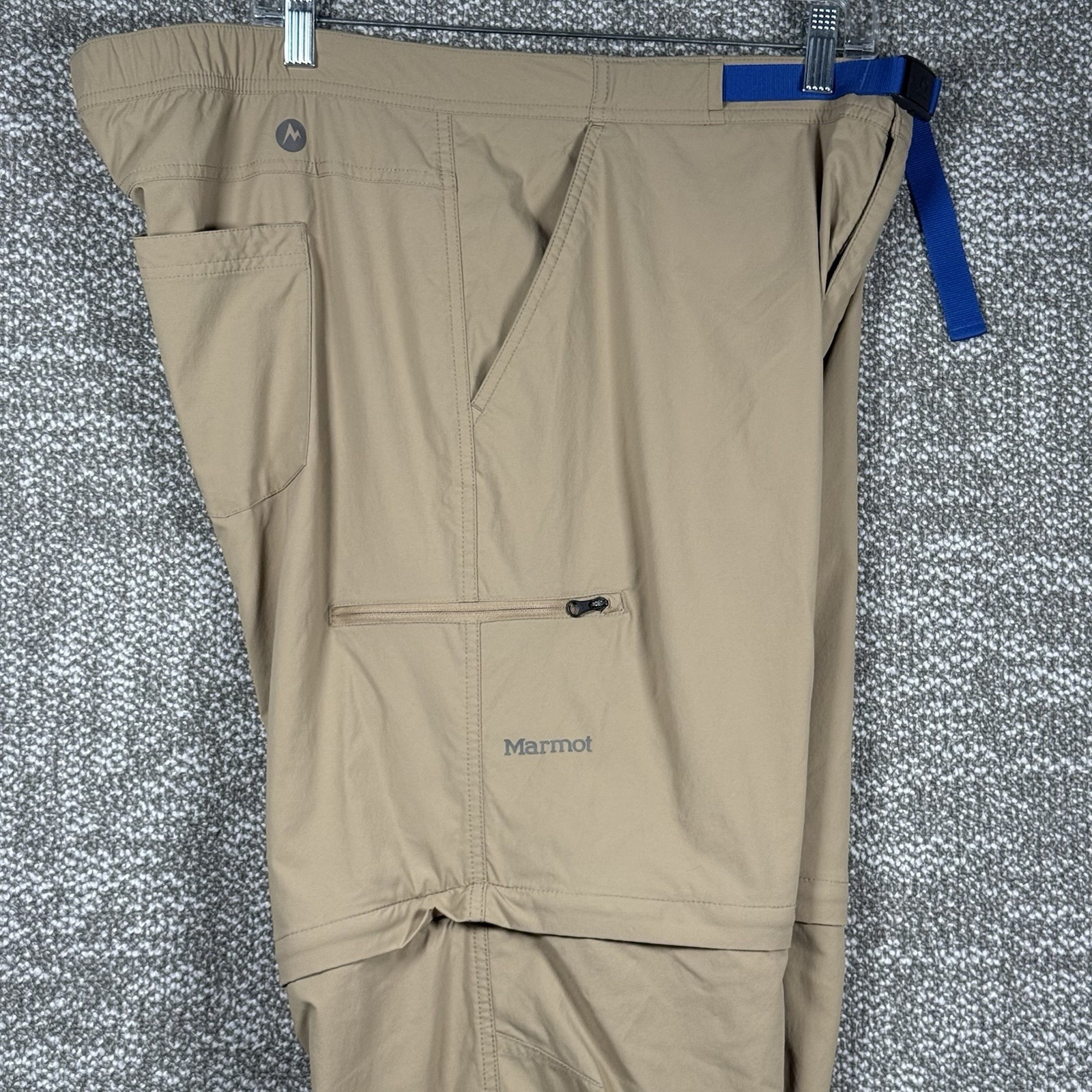 Marmot Arch Rock Convertible Pants Mens 3XL Beige Zip Off Stretch Belt Gorpcore