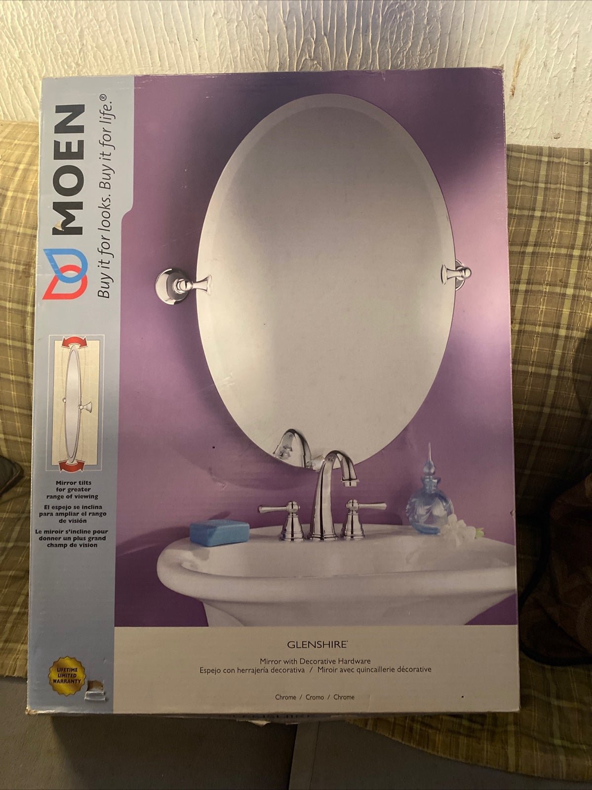 Moen Glenshire Chrome 26 x 22 Wall-Mounted Mirror DN2692CH