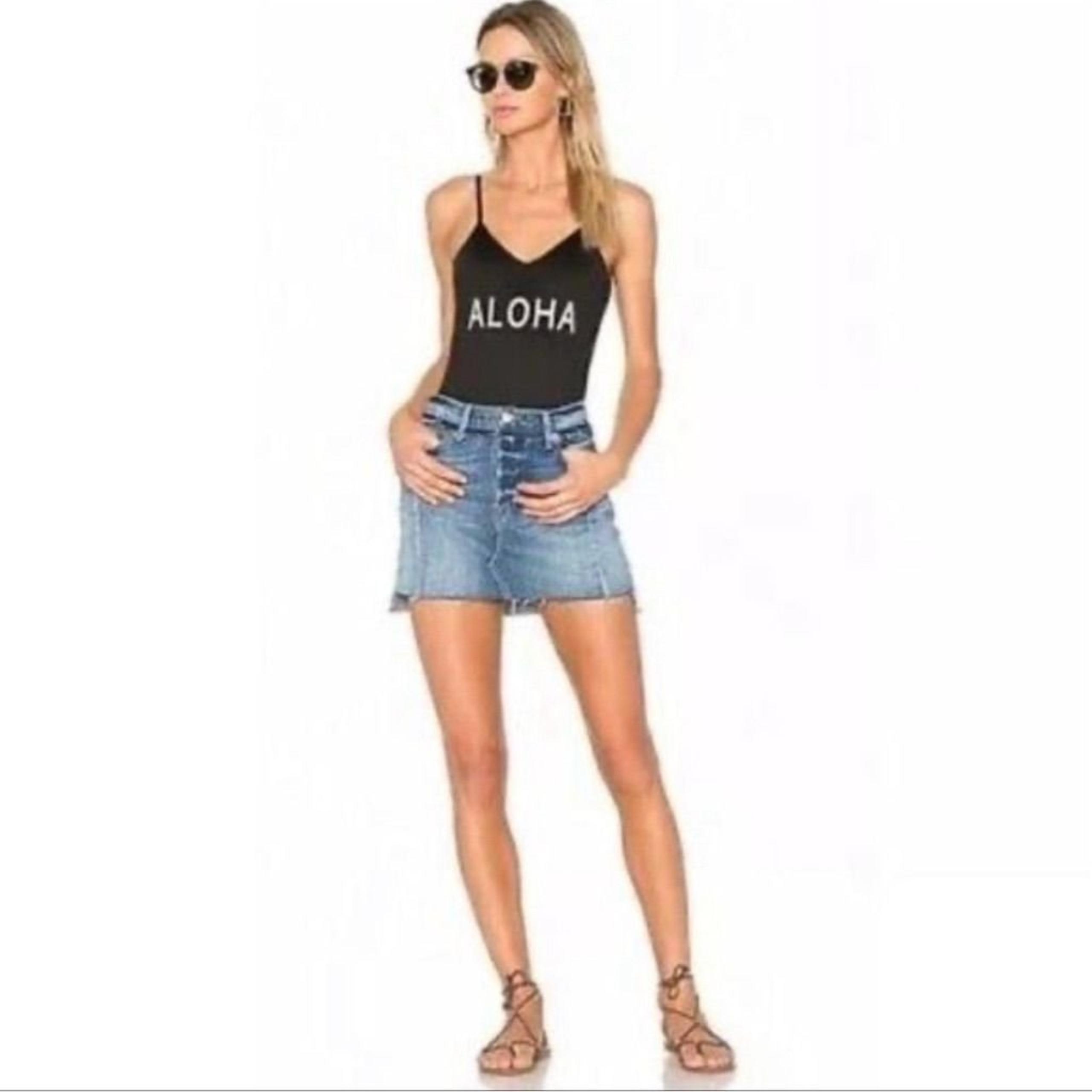 FRAME Denim Women's Size 26 Blue Mini Skirt Frayed Hem