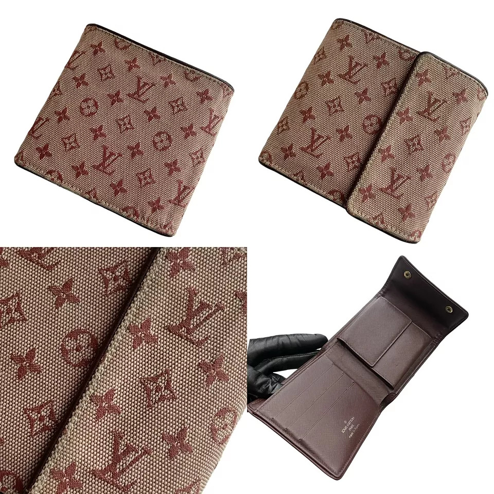 Louis Vuitton Monogram Mini Porte Billets Cartes Burgundy Bifold Wallet