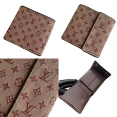Louis Vuitton Monogram Mini Porte Billets Cartes Burgundy Bifold Wallet