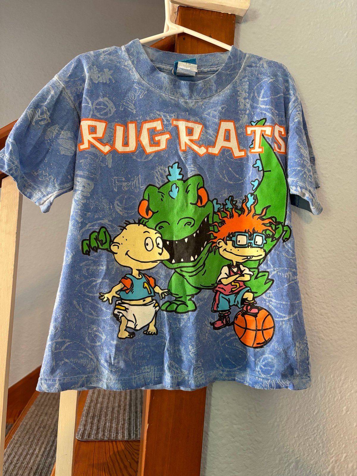 rugrats shirt vintage reptar tommy chuckie basketball youth medium M 8 90s