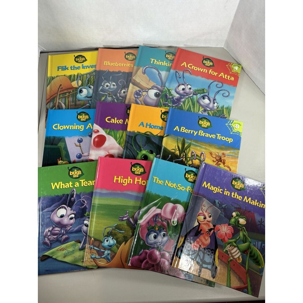 Lot of Disney Pixar A BUG'S LIFE Hardcover Books Volumes 1 thru 12 Complete Set