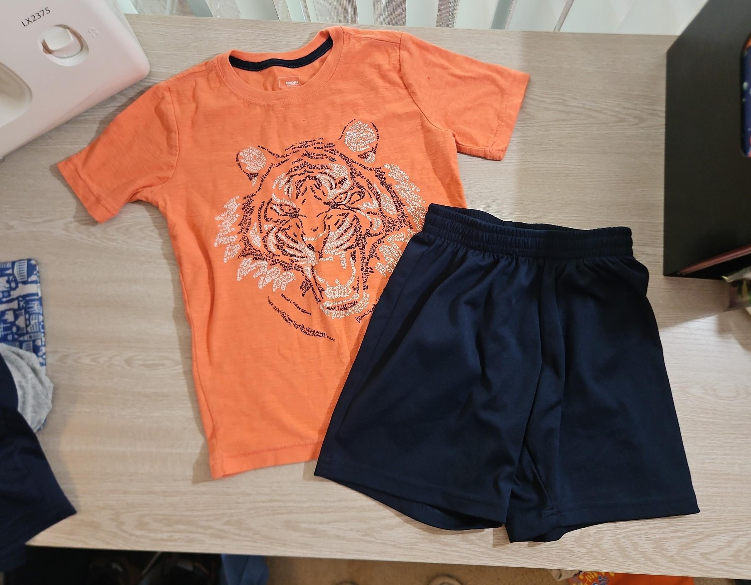Boy's 7 Tiger Orange & Blue Outfit