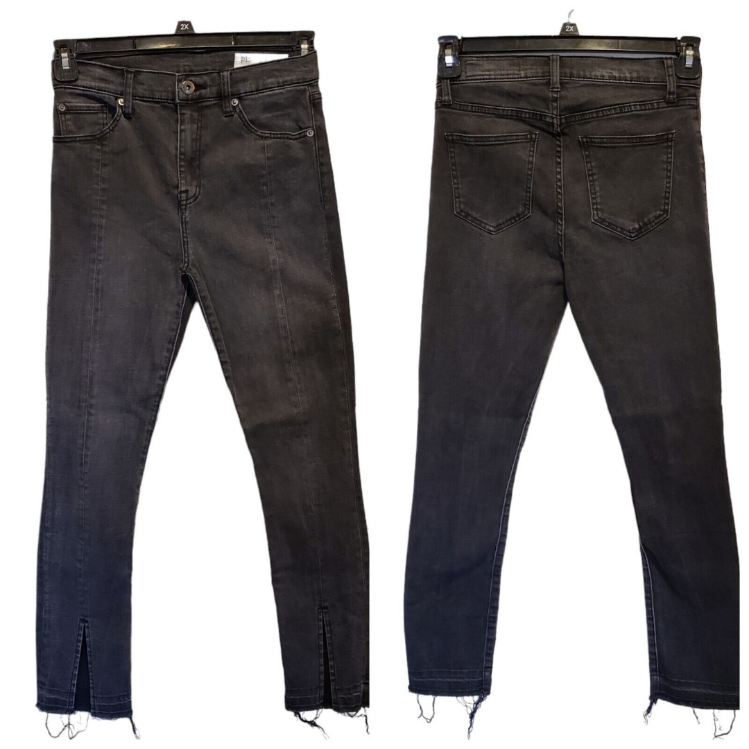 Pistola High Rise Skinny Ankle Jean Womens Size 28 Gray Black Frayed Raw Hem