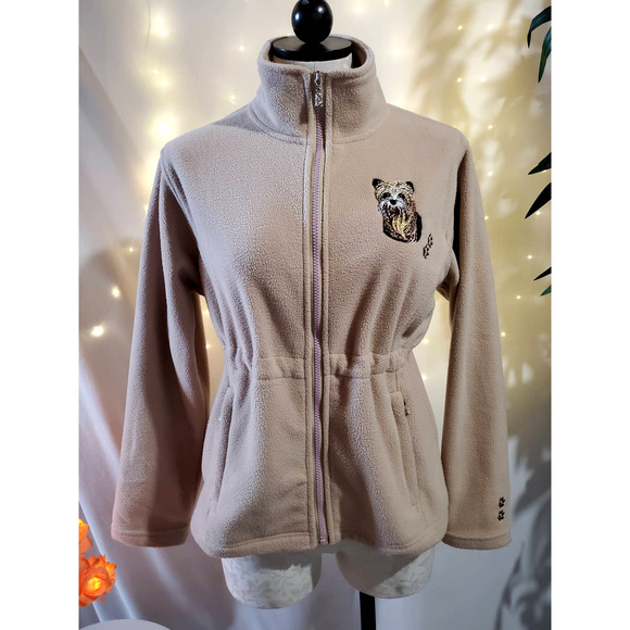 The Bradford Exchange Loving Companions Yorkie Terrier Fleece Jacket Womens S