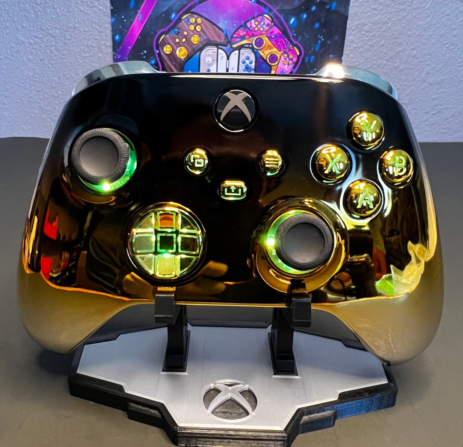 Chrome Gradient Tri Color - RGB LED - Custom Wireless Controller for Xbox