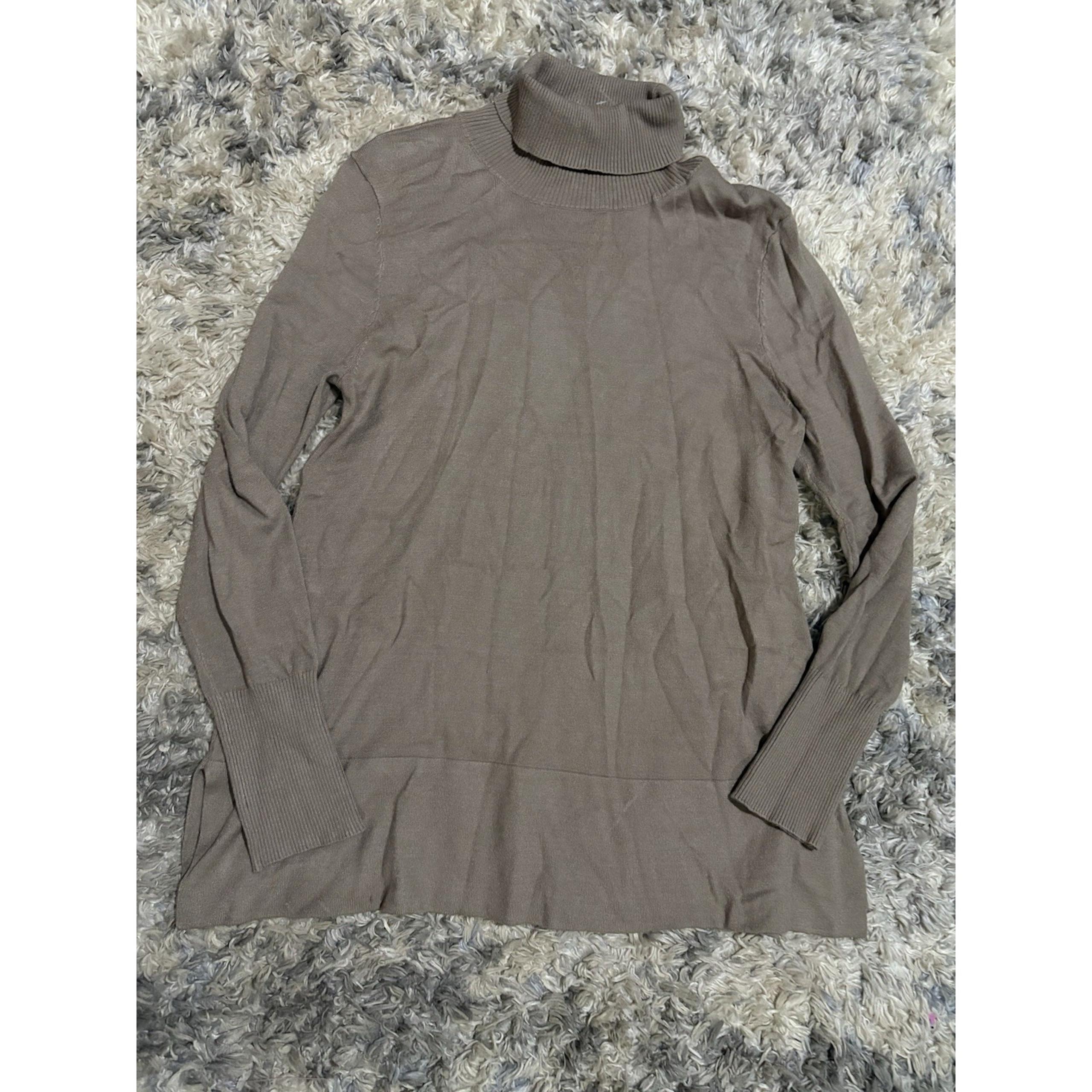 Soft Surroundings Tan Turtleneck Tunic Sweater Womens Size PS Viscose Blend