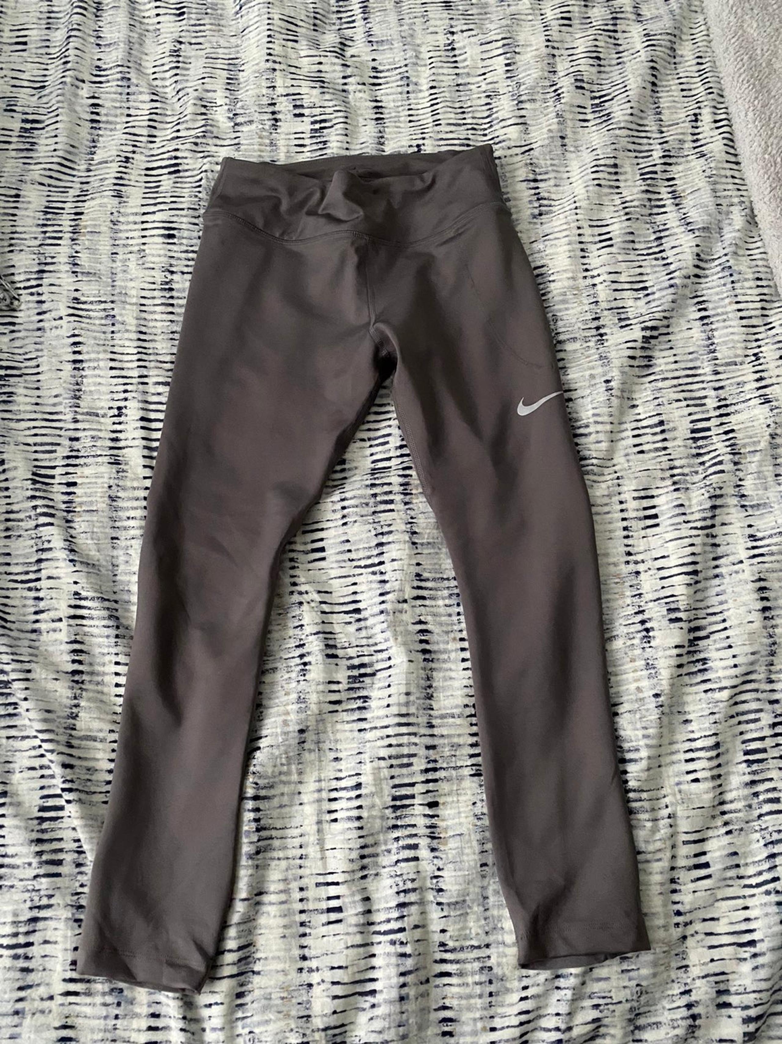 leggings pants small shiny gray run - Nike