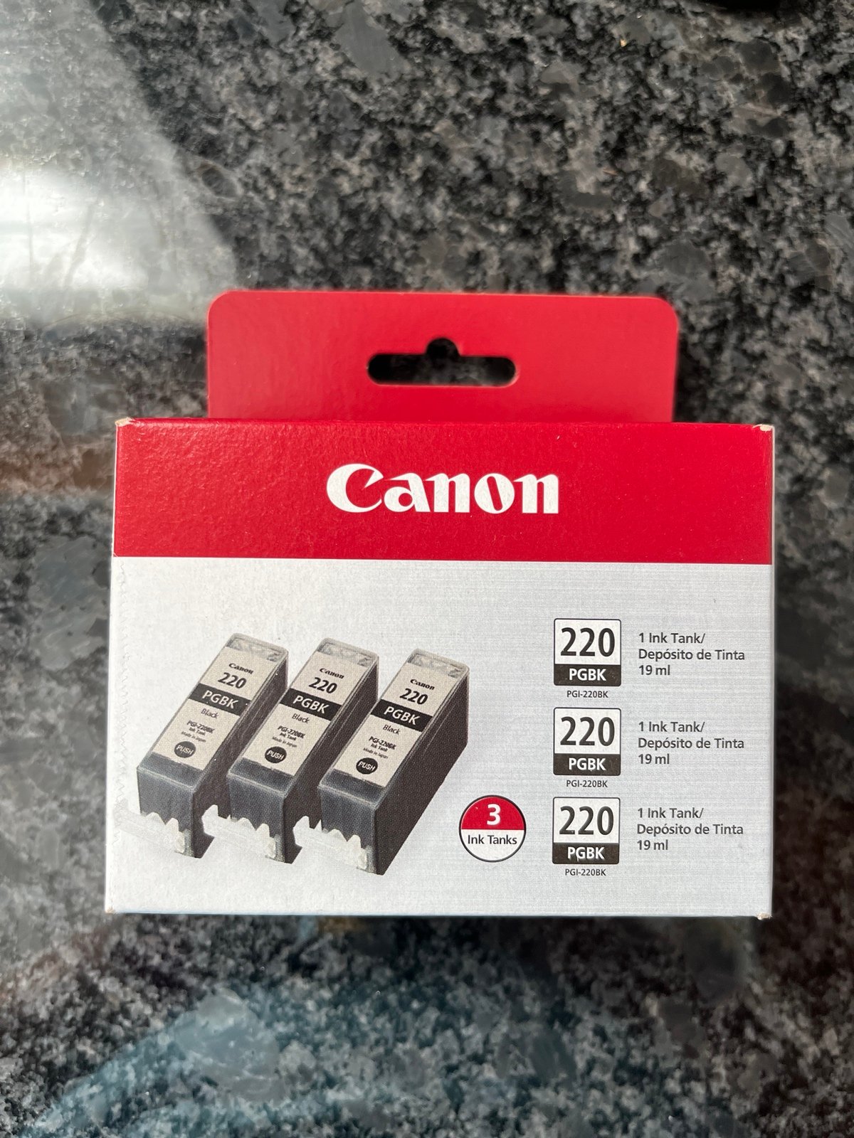 New! Canon 220 Black Ink (3 pack)
