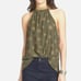 Free People Halter Top ‘Through The Night’ Green Sun Button Back Medium Shirt