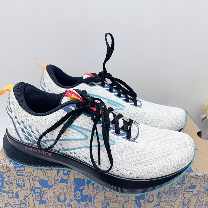 Brooks Levitate 5 Road Running Shoe White/ Bluebird/ Black Womens US 8.5