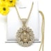 14K Gold Plated Our Lady Guadalupe Icy Pendant Heart Necklace Virgen 19.75