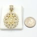 14K Gold Plated Our Lady Guadalupe Icy Pendant Heart Necklace Virgen 19.75