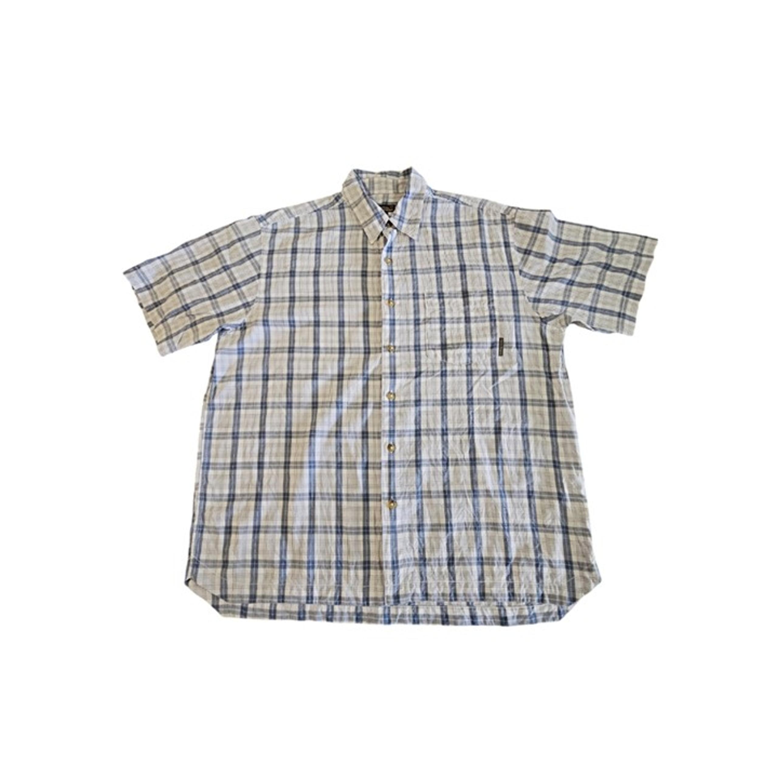 Royal Robbins Men's Blue/White Plaid Short Sleeve Button Up Size Large