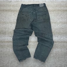 Vintage Levis Silver Tab Jeans Olive Green Wash Denim Made in USA Loose Fit 90s