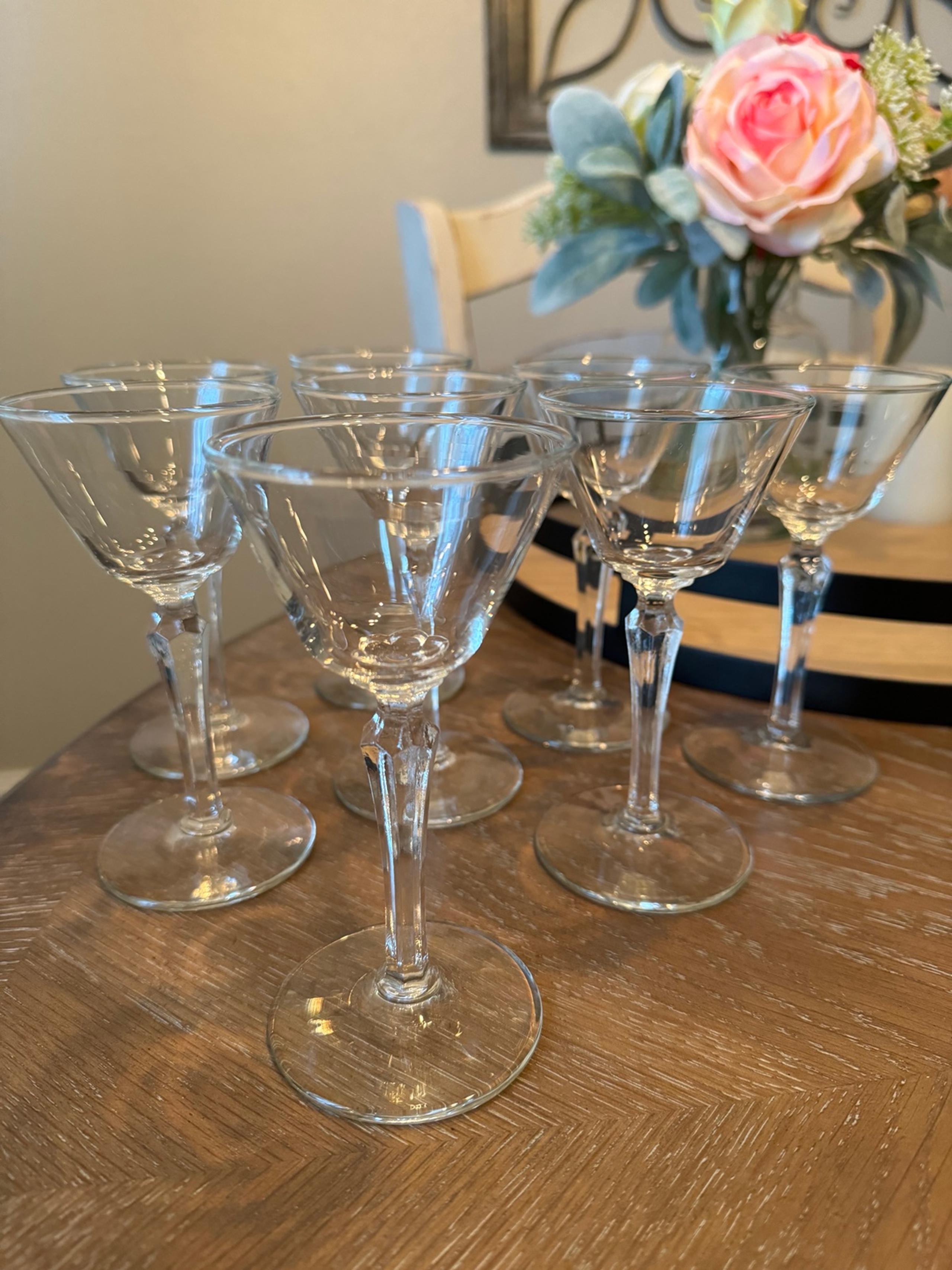 8 Libbey Faceted Cordial Stemware Sherry/Liqueur/Cocktail Glasses 2 oz 5 3/4”