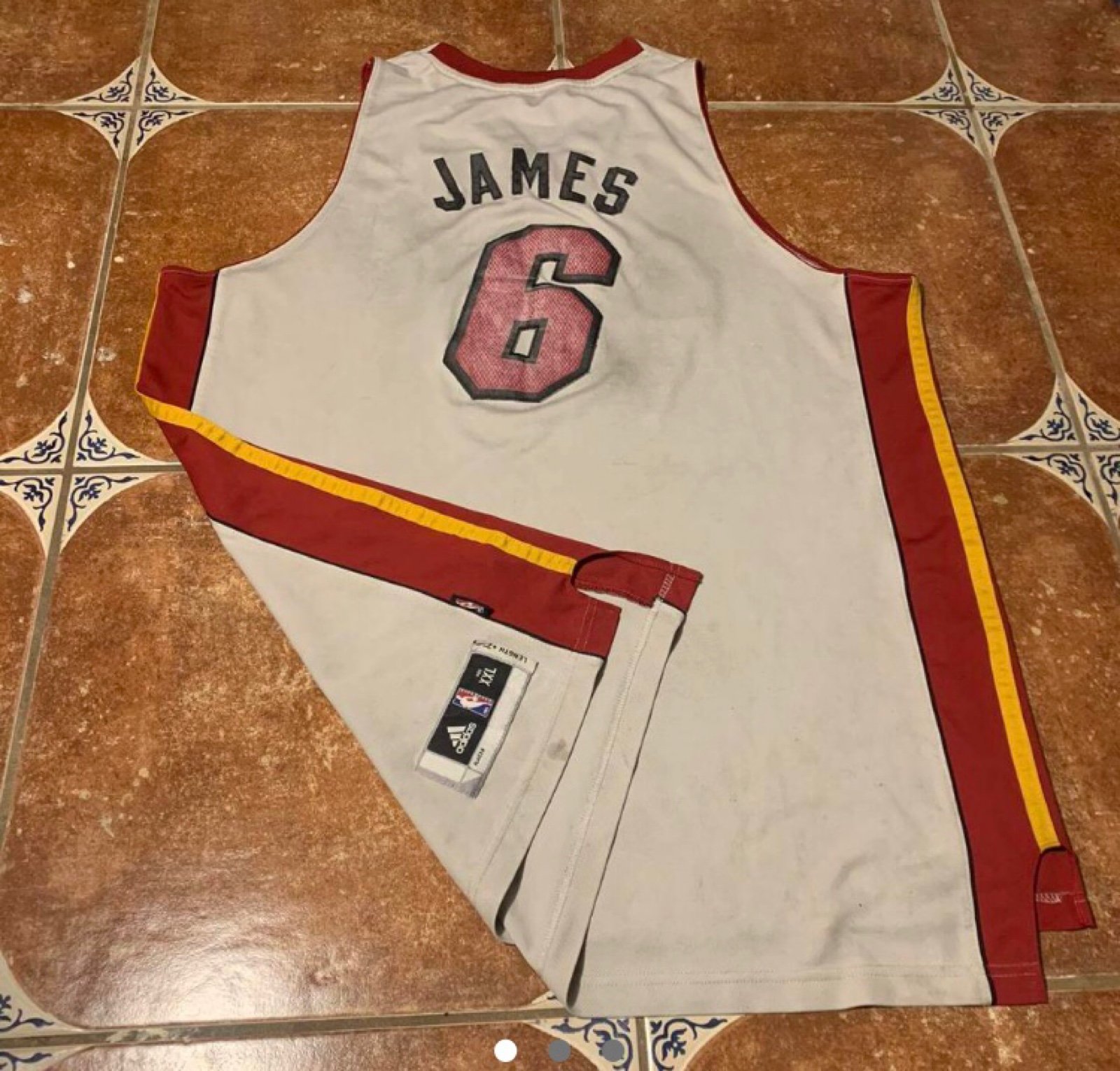 Lebron James Heat Adidas Basketball Jersey Sz 2Xl vintage miami wade nba
