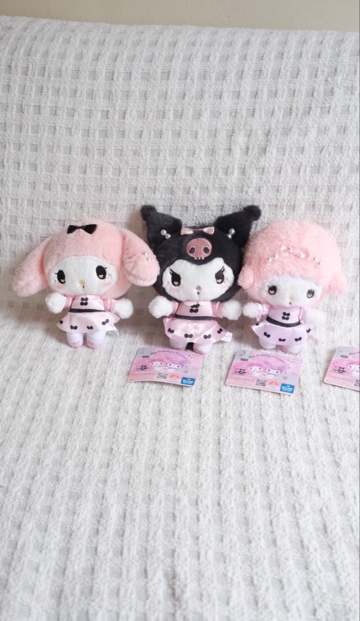 My Melody Kuromi Sweet Piano Romantic Girly Plush Set