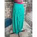 Skirt set button down teal navy button down A line skirt geometric