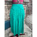 Skirt set button down teal navy button down A line skirt geometric