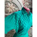 Skirt set button down teal navy button down A line skirt geometric