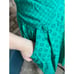 Skirt set button down teal navy button down A line skirt geometric