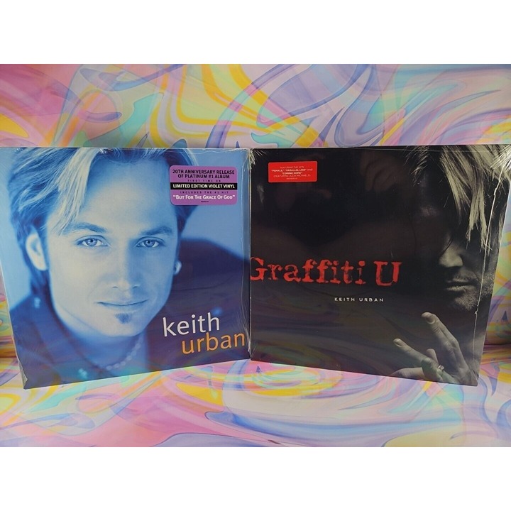 Lot of 2 Keith Urban Records (New): Self-Titled (Violet Color), Graffiti U