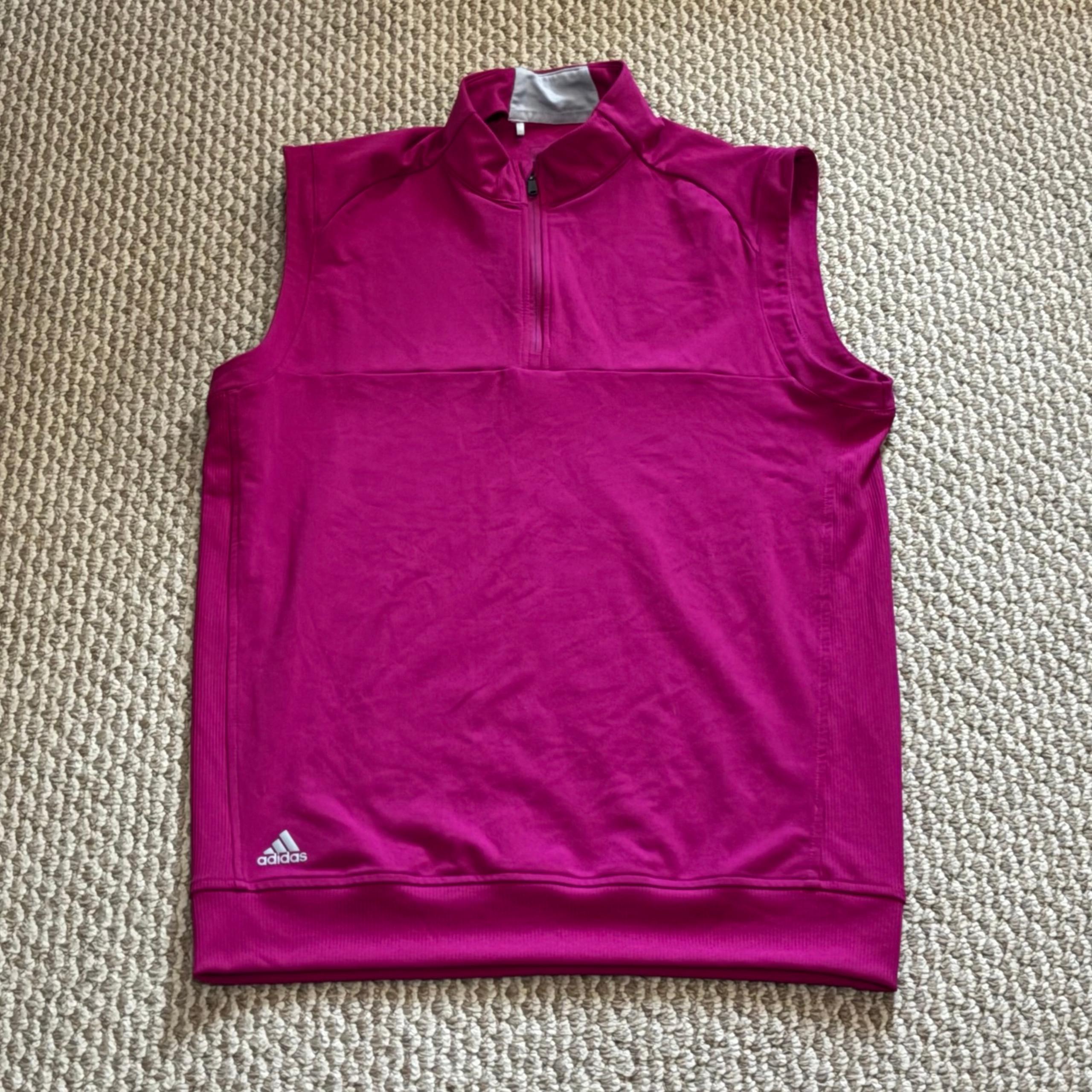 Adidas Women's Golf Quarter Zip Vest Size Small Fuchsia Active Outdoors NEW