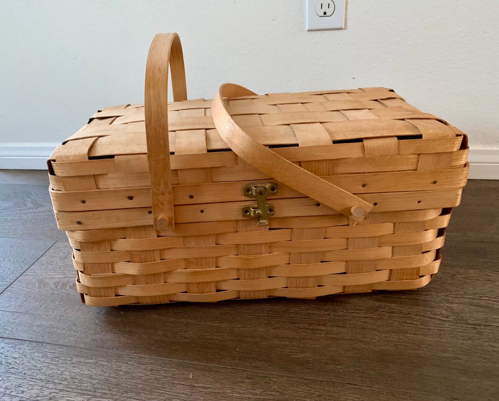Vintage Wooden picnic basket