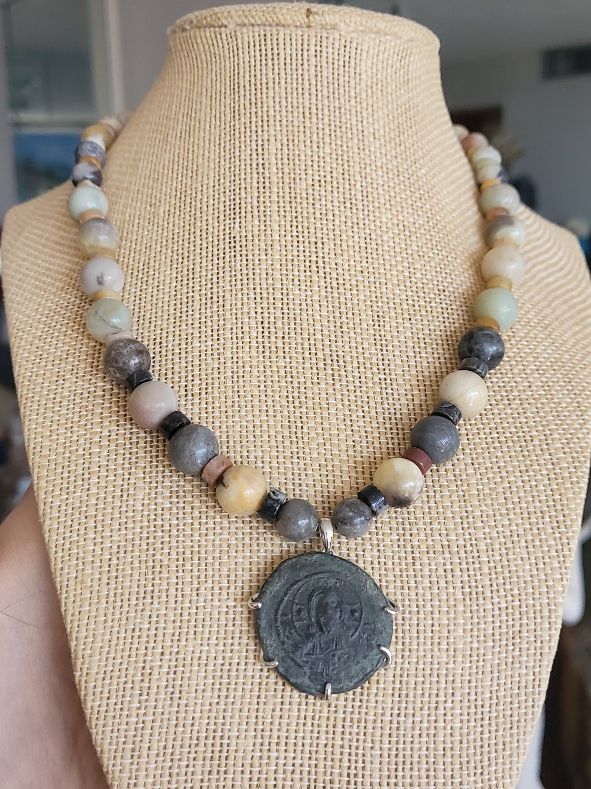 Authentic Ancient Eastern Roman Empire Jesus Christ Portrait Handmade Necklace