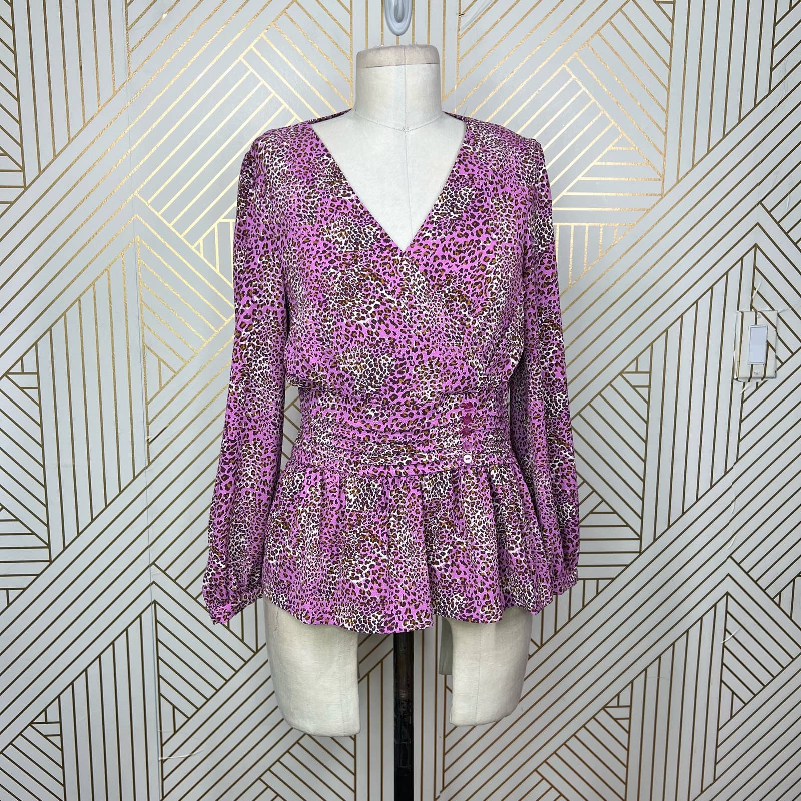 Baum Und Pferdgarten Miandah Blouse Fuchsia Leopard Size 36 / US 6
