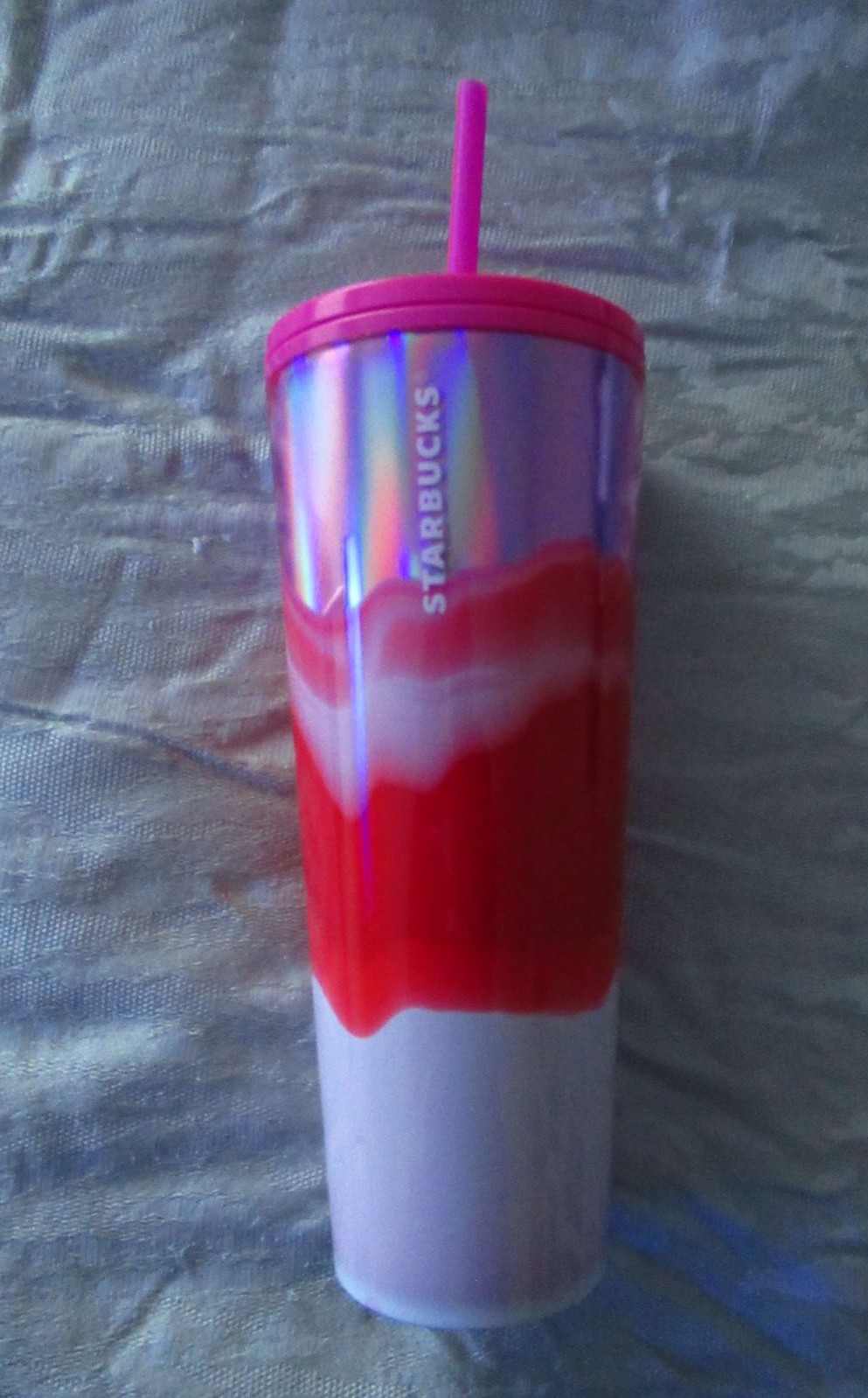 Starbucks White + Pink Ombre Holiday Tumbler