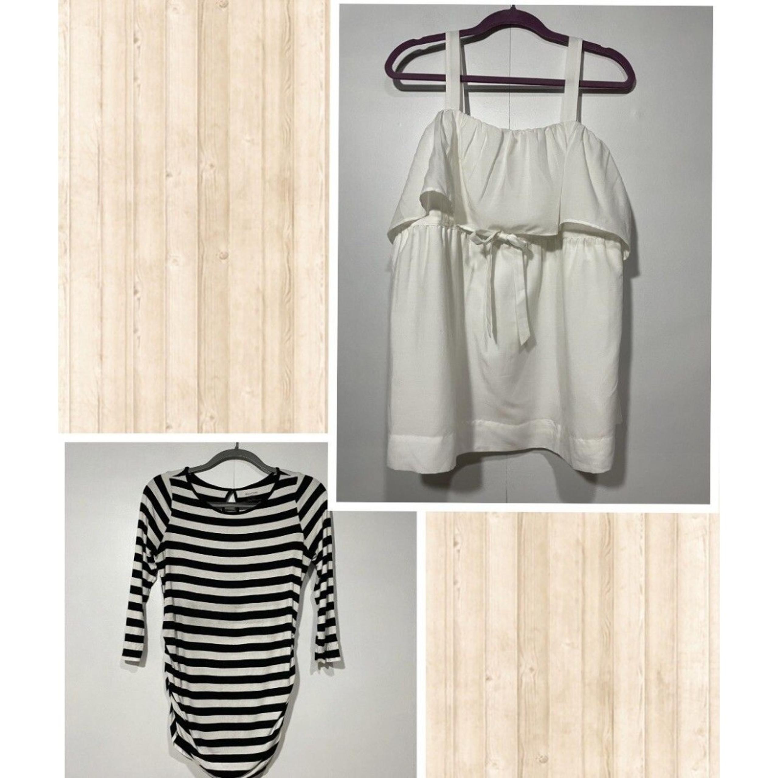 Motherhood Maternity top Size Small Lot of 2 Pregnancy Striped & White Blouse