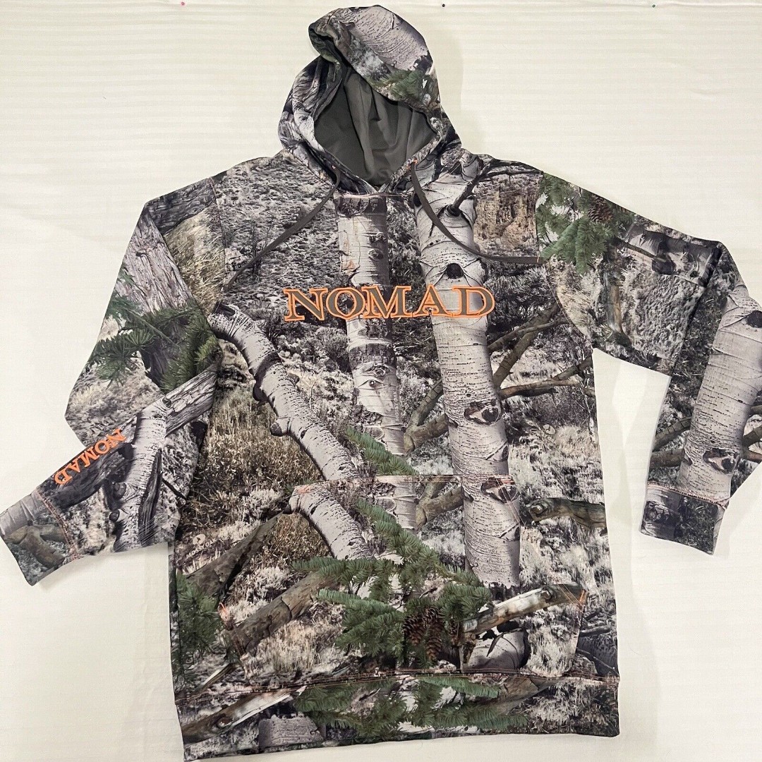 Nomad Men's Sz M Camo Hoodie Hunting Fleece Lined Camouflage Pullover