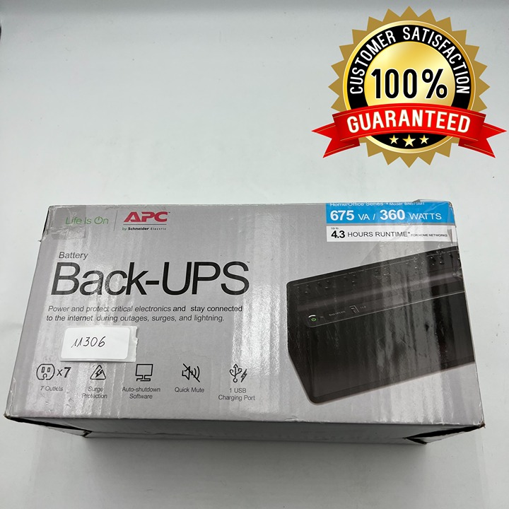 APC BN675M1 675VA 360 Watts Battery Back-Ups Surge Protection 4.3 Hours Runtime