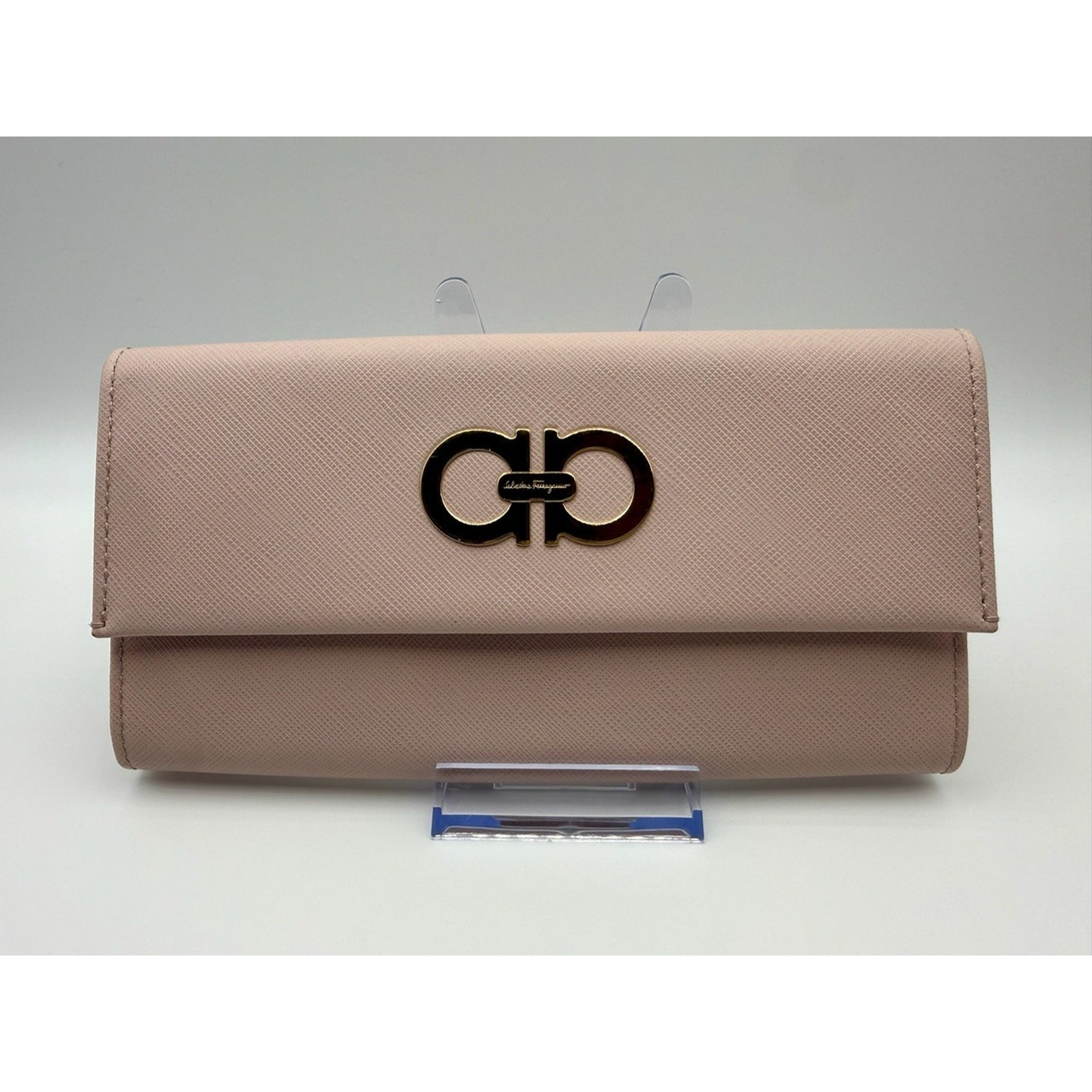 SALVATORE FERRAGAMO Long Wallet | Gancini Leather Pink | Womens | H30421A | COA