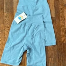 jungmaven • biker shorts hemp cotton activewear bottoms baby blue xs sustainable