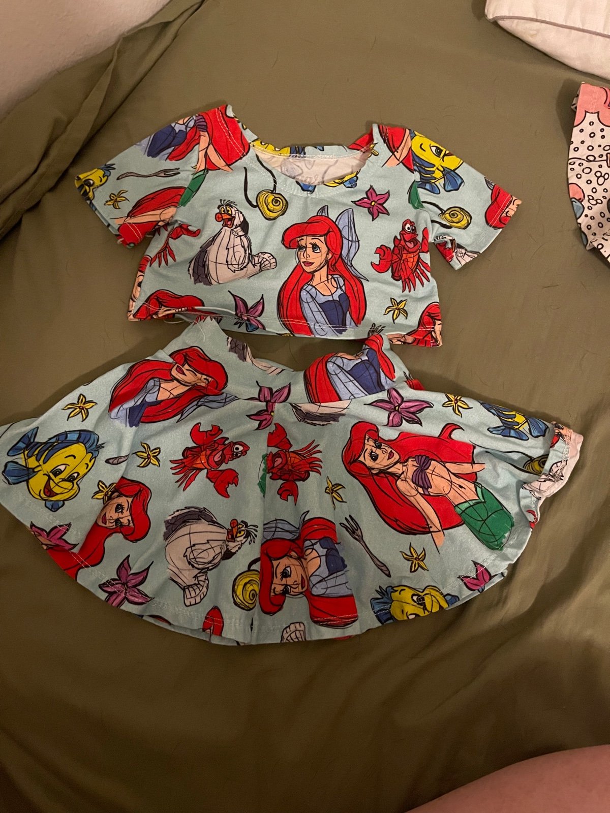 Ariel sketch crop top & skirt