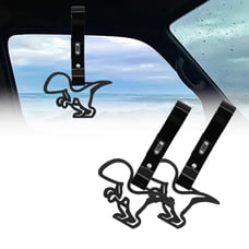BRAND NEW 2PCS DINOSAUR BLACK JDM TSURIKAWA RING Black Handle Strap Drift Charm