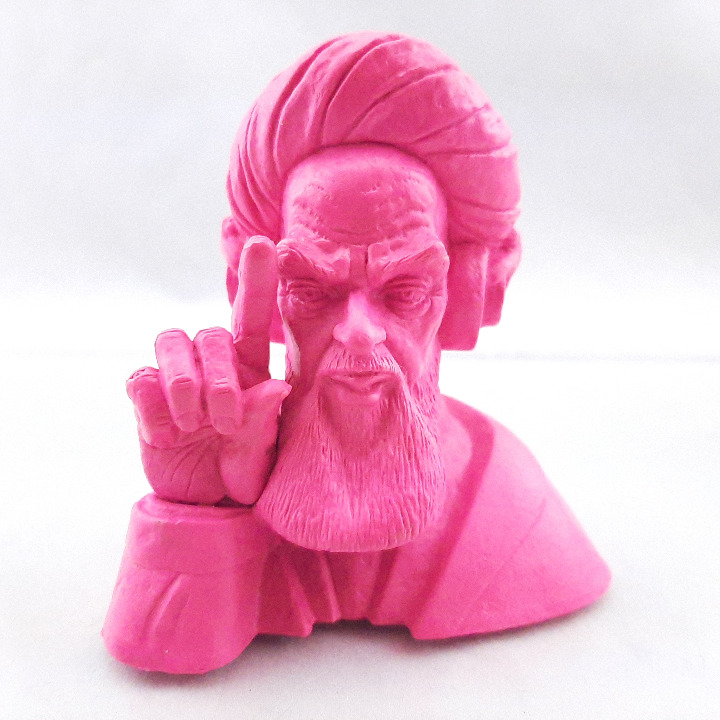 Kidrobot Frank Kozik Goon Squad Mini Bust Series DJ Aya-Holla / Khomeini Pink