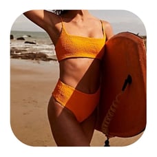 Free People x AILA BLUE orange smocked bikini