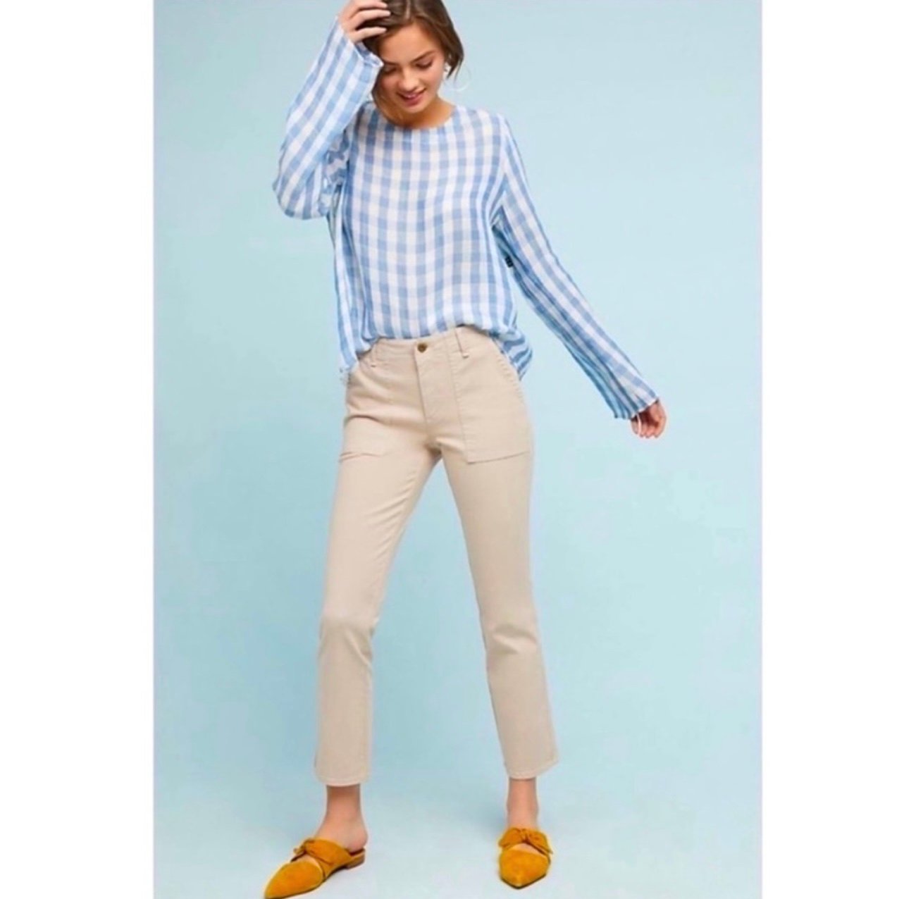 ANTHROPOLOGIE Cropped Utility Khaki Pants 29