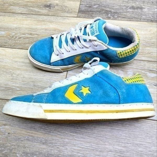 Converse All Star blue suede yellow and white size 11 women's