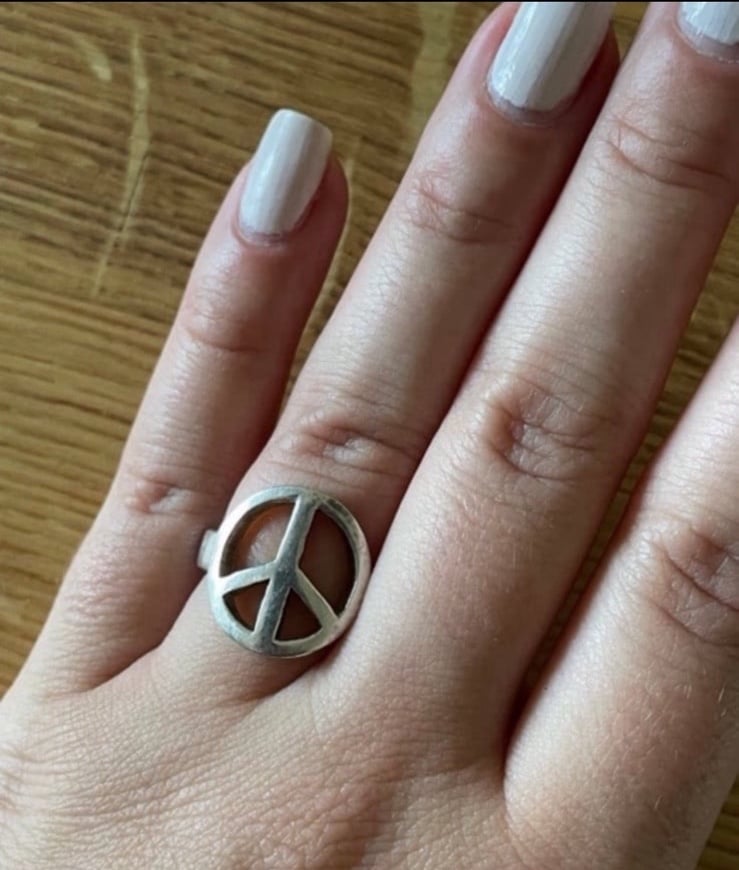 Tiffany & Co peace sign ring - .925 Sterling silver Tiffany ring