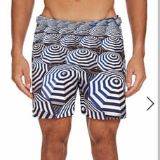 Orlebar Brown Bulldog Photographic Jolly Brollies Swim Shorts Size 32 NWT